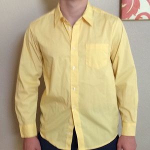 Boys yellow button down shirt